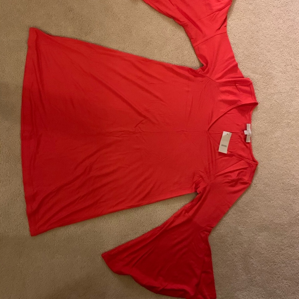 BRAND NEW Beautiful Red/orange swing dress by LOFT - Picture 5 of 6